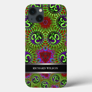 Coques Pour iPhone Motif OM GOA psychédélique Nom personnalisé