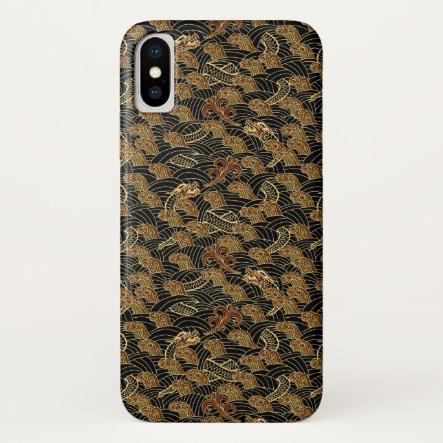 Coques Case-Mate iPhone Motif oriental de dragon de mer (Dos)