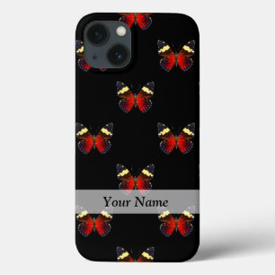 iPhone 13 Coque Motif papillon rouge et noir