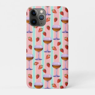 Case-Mate iPhone Case Motif pastel avec verres à vin et fraises des prés