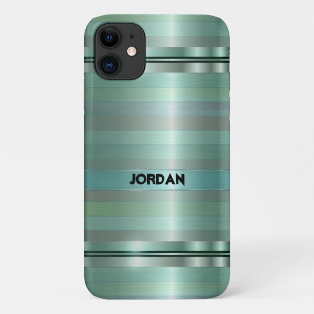 Coques Case-Mate iPhone Motif Pastel Green Stripes (Dos)