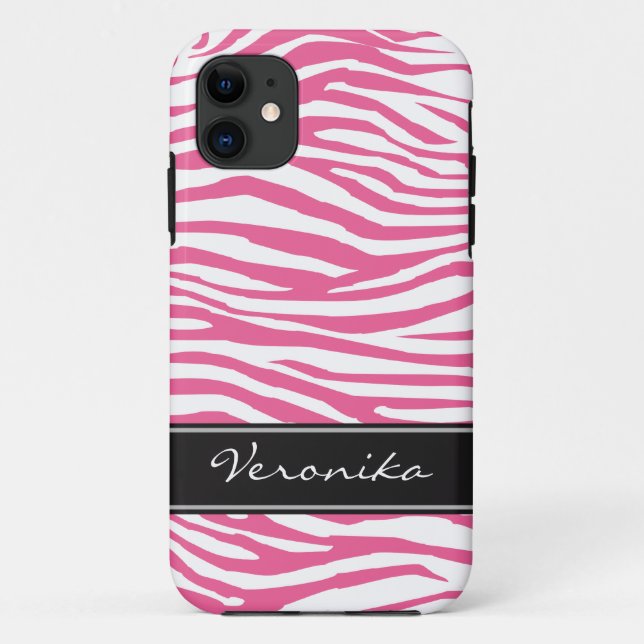 Coques Case-Mate iPhone Motif personnalisé de zèbre (Dos)