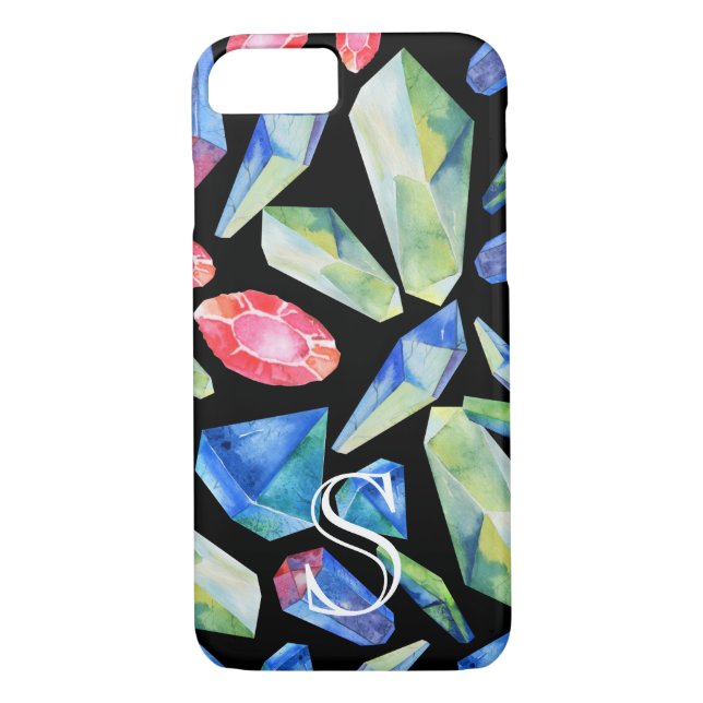 Coques Case-Mate iPhone Motif Personnalisé Monogramme Gems (Dos)