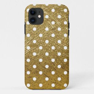 Case-Mate iPhone Case motif pois blanc sur or