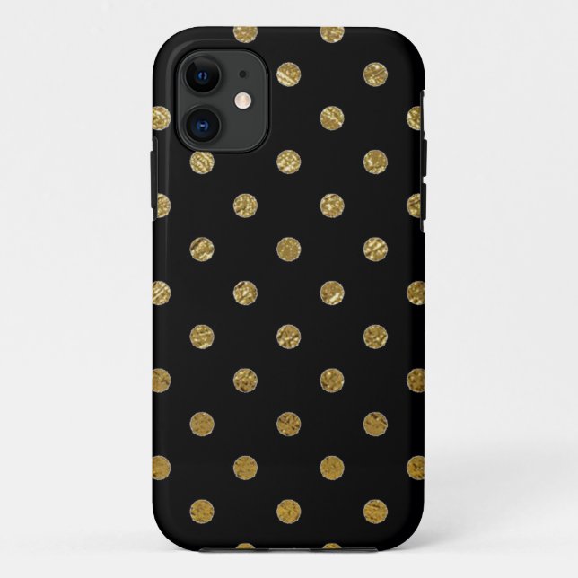 Coques Case-Mate iPhone motif pois d'or imprimé (Dos)