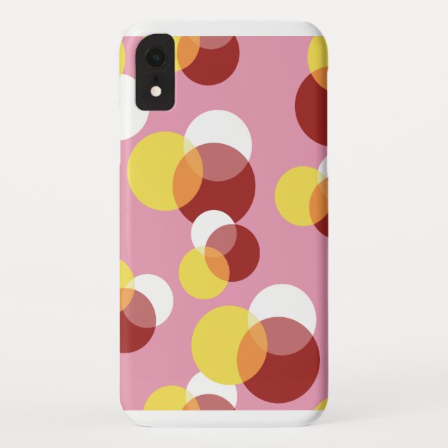 Coques Case-Mate iPhone Motif Pois géométrique rose chic (Dos)