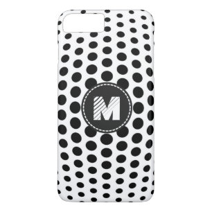Coques Pour iPhone Motif Pois noir Monogramme