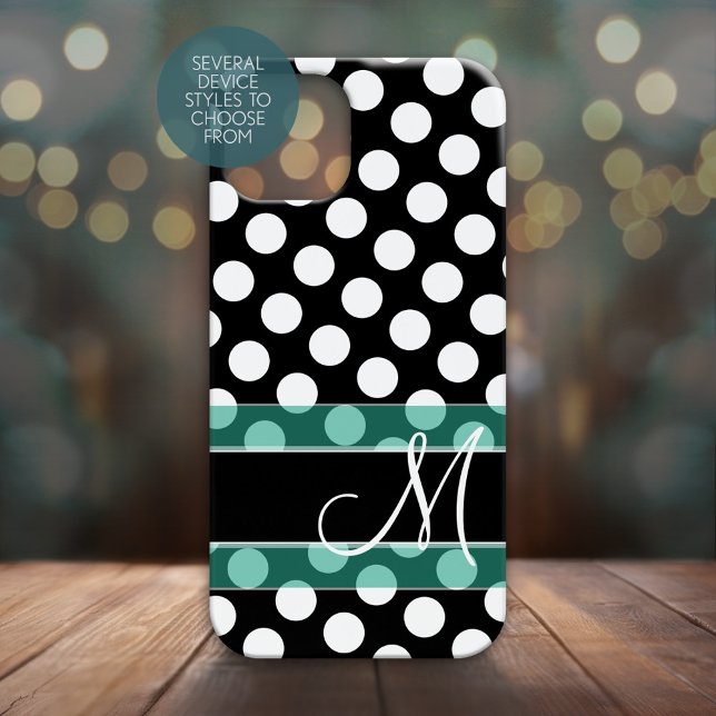 Coques Case-Mate iPhone Motif Poka Dot avec Monogramme (Personalized Phone Case - Many Device Styles to Choose From)