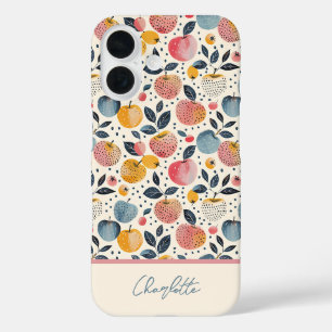 Coques iPhone 16 Motif Pomme avec nom personnalisé