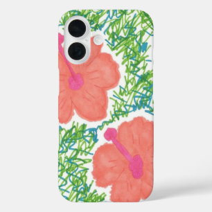 Coques iPhone 16 Motif Pop Art Hibiscus