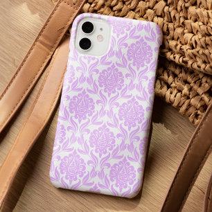 Coque iPhone 15 Pro Max Motif pourpre damassé
