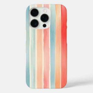 Coques iPhone 16 Pro Motif rayé aquarelle coloré lumineux