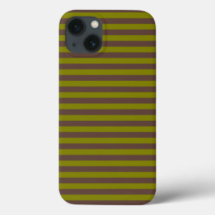 Case-Mate iPhone Case Motif rayé en chocolat brun et vert olive