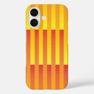 Coques iPhone 16 Motif rayé jaune orange