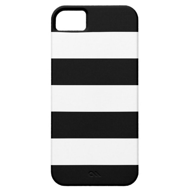 Coques Case-Mate iPhone Motif rayé noir et blanc (Dos)
