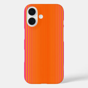 Coques iPhone 16 Motif rayé rose et orange
