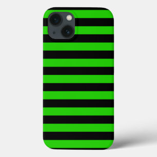 Coques Pour iPhone Motif rayé vert et noir gras