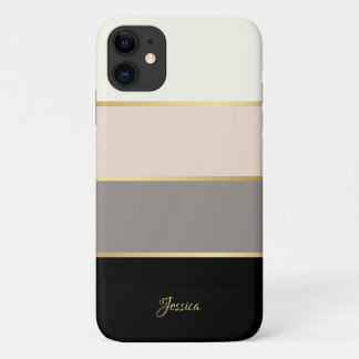Case-Mate iPhone Case Motif rayures moderne élégant avec nom