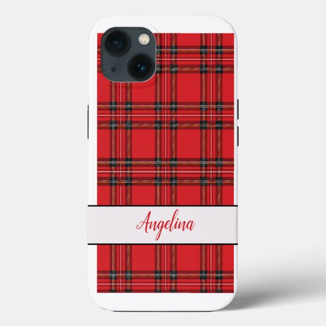 Coques Case-Mate iPhone Motif Red Tartan Plaid (Verso)