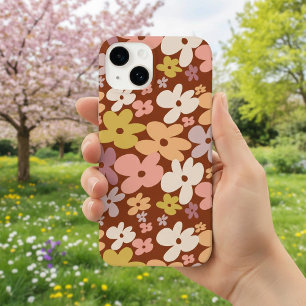 Coque Pour iPhone 14 Motif Rétro Boho Flower Power