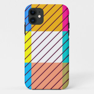 Coque iPhone 11 Motif rétro coloré rayé