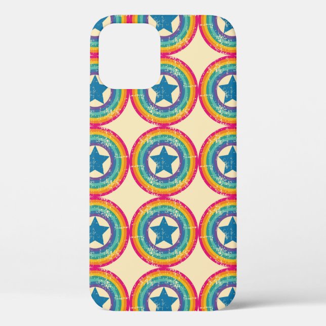 Coques Case-Mate iPhone Motif rétro sans couture. Texture avec cercles et  (Verso)