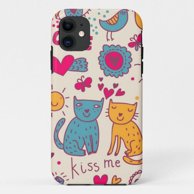 Coques Case-Mate iPhone Motif romantique coloré (Dos)