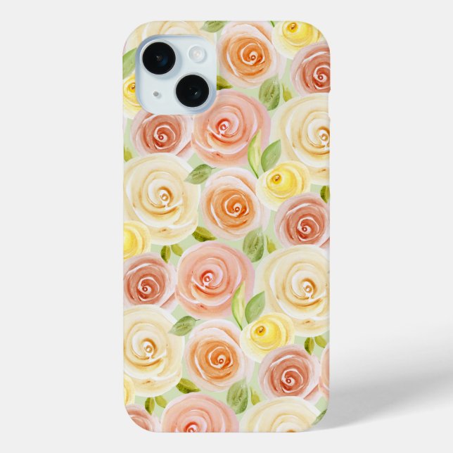 Coques Case-Mate iPhone Motif Rose aquarelle (Verso)