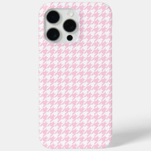 Coque iPhone 15 Pro Max Motif rose-clair de pied-de-poule