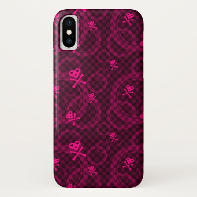 Coques Case-Mate iPhone Motif rose d'Emo avec des cercles (Dos)