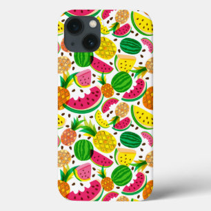 Etui iPhone 13 Motif rouge et jaune de fruit tropical