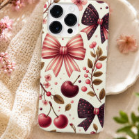 motif ruban et cerise