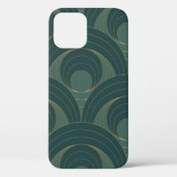 Motif sans couture avec des cercles dorés et verts