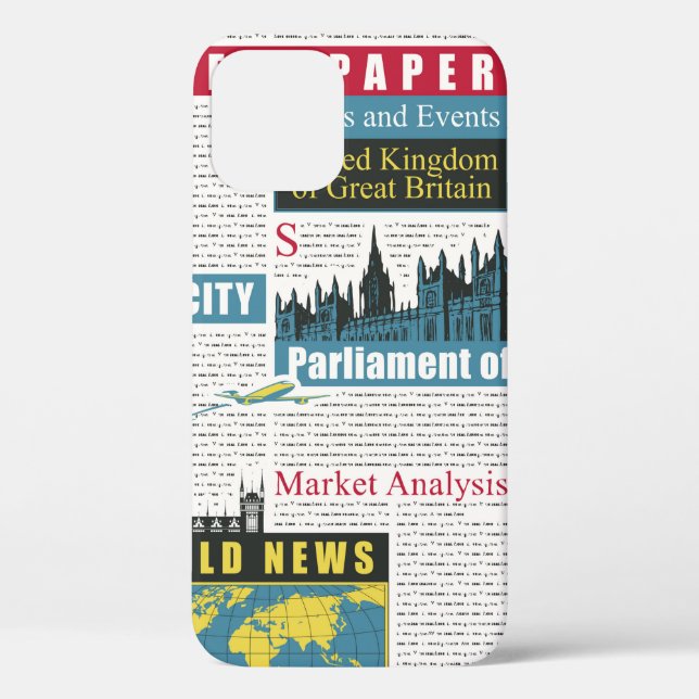 Coques Case-Mate iPhone  motif sans couture avec journal britannique ou lo (Verso)
