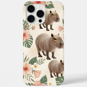 Coques iPhone 16 Pro Max Motif sans couture de capybara à l'aquarelle migno