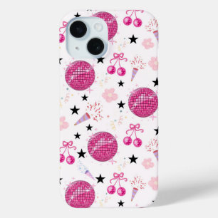 Coque Pour iPhone 15 Motif sans couture de fête de disco tendance