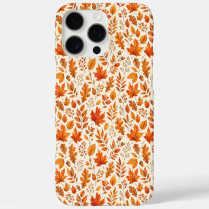 Coques iPhone 16 Pro Max Motif sans couture de feuilles d'automne chaudes