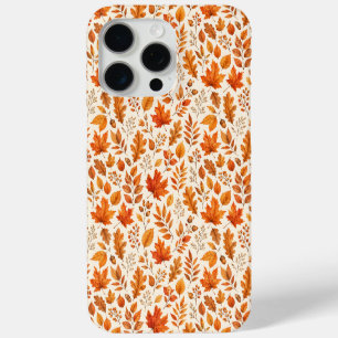 Coque iPhone 15 Pro Max Motif sans couture de feuilles d'automne chaudes