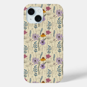 Coque Pour iPhone 15 Motif sans couture de fleurs sauvages fantaisistes