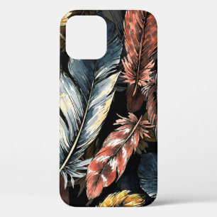 Case-Mate iPhone Case Motif sans couture de plumes d'oiseaux.