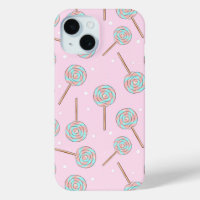 Motif sans couture de sucette pastel rose mignonne
