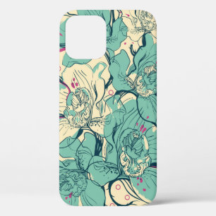 Case-Mate iPhone Case motif sans couture fleurie avec orchidées bleues,