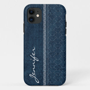 Case-Mate iPhone Case Motif Sashiko Indigo Broderie Japonaise Nom