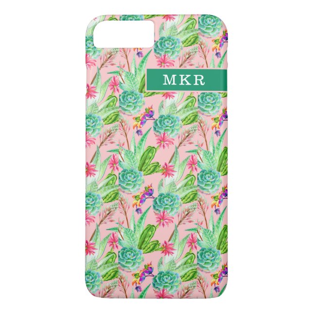 Coques Case-Mate iPhone Motif se développant de Succulents d'aquarelle (Dos)