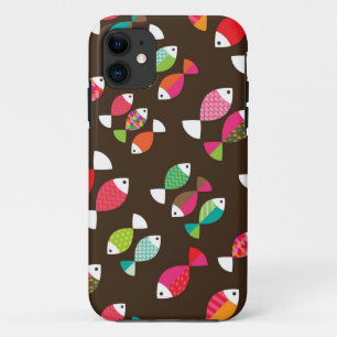 Coques Pour iPhone Motif sous-marin 2 de rétros poissons abstraits