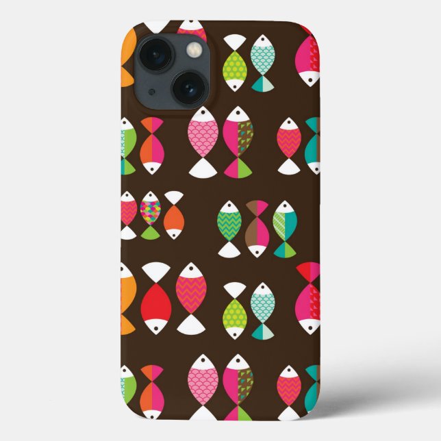 Coques Case-Mate iPhone Motif sous-marin 2 de rétros poissons abstraits (Verso)