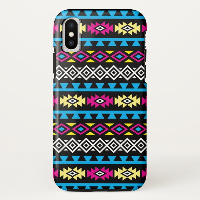 Coques Case-Mate iPhone Motif stylisé II CMYBW d'Aztèque grand (Dos)