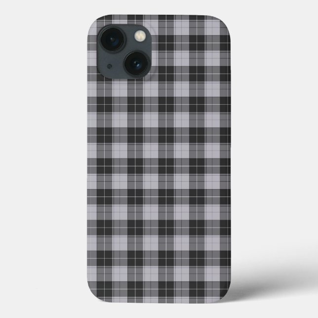 Coques Case-Mate iPhone Motif tartan simple en gris (Verso)