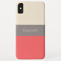 Motif tendance couleur corail avec nom