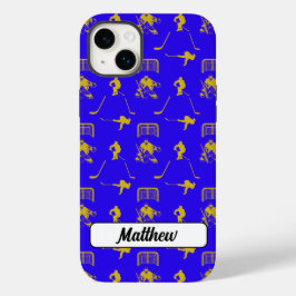 Coque Pour iPhone 14 Plus Motif tendance de hockey bleu jaune